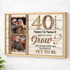 Personalized 40 Years Anniversary Grow Old Along With Me Canvas Wall Art Custom Photo Ruby Wedding Keepsake - Natural