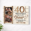 Personalized 40 Years Anniversary Grow Old Along With Me Canvas Wall Art Custom Photo Ruby Wedding Keepsake - No Frame