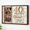 Personalized 40 Years Anniversary Grow Old Along With Me Canvas Wall Art Custom Photo Ruby Wedding Keepsake - Brown