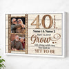Personalized 40 Years Anniversary Grow Old Along With Me Canvas Wall Art Custom Photo Ruby Wedding Keepsake - White