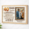Personalized 40 Years Together Canvas - Custom Anniversary Couple Wall Art - Natural Frame / 12x9
