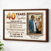 Personalized 40 Years Together Canvas - Custom Anniversary Couple Wall Art - Brown Frame / 12x9