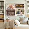 Personalized 40th Anniversary Canvas - Custom Couple Wall Art Gift Unique 40 Years Together Decor