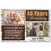 Personalized 40th Anniversary Canvas - Custom Couple Wall Art Gift Unique 40 Years Together Decor - 12x9