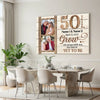 Personalized 50 Years Anniversary Grow Old Along With Me Canvas Wall Art Custom Photo Golden Wedding Keepsake