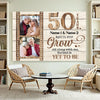 Personalized 50 Years Anniversary Grow Old Along With Me Canvas Wall Art Custom Photo Golden Wedding Keepsake