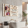 Personalized 50 Years Anniversary Grow Old Along With Me Canvas Wall Art Custom Photo Golden Wedding Keepsake