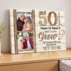 Personalized 50 Years Anniversary Grow Old Along With Me Canvas Wall Art Custom Photo Golden Wedding Keepsake