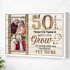 Personalized 50 Years Anniversary Grow Old Along With Me Canvas Wall Art Custom Photo Golden Wedding Keepsake - White