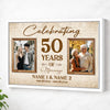 Personalized 50th Anniversary Canvas - Celebrating 50 Years of Marriage with Custom Photo Wall Art - White Frame / 12x9