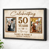 Personalized 50th Anniversary Canvas - Celebrating 50 Years of Marriage with Custom Photo Wall Art - Black Frame / 12x9
