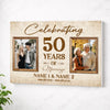 Personalized 50th Anniversary Canvas - Celebrating 50 Years of Marriage with Custom Photo Wall Art - No Frame / 12x9