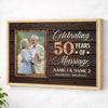 Personalized 50th Anniversary Canvas - Celebrating 50 Years Together with Custom Photo Wall Art - Natural Frame / 12x9