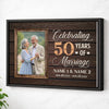 Personalized 50th Anniversary Canvas - Celebrating 50 Years Together with Custom Photo Wall Art - Black Frame / 12x9
