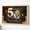 Personalized 50th Anniversary Canvas - Custom Photo Couple Wall Art - Natural Frame / 12x9