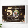 Personalized 50th Anniversary Canvas - Custom Photo Couple Wall Art - White Frame / 12x9