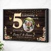 Personalized 50th Anniversary Canvas - Custom Photo Couple Wall Art - Black Frame / 12x9