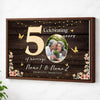 Personalized 50th Anniversary Canvas - Custom Photo Couple Wall Art - Brown Frame / 12x9