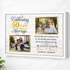 Personalized 50th Anniversary Canvas - Custom Wall Art to Celebrate 50 Years of Marriage - White Frame / 12x9