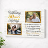 Personalized 50th Anniversary Canvas - Custom Wall Art to Celebrate 50 Years of Marriage - No Frame / 12x9