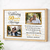 Personalized 50th Anniversary Canvas - Custom Wall Art to Celebrate 50 Years of Marriage - Natural Frame / 12x9