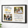 Personalized 50th Anniversary Canvas - Custom Wall Art to Celebrate 50 Years of Marriage - Black Frame / 12x9