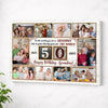 Personalized 50th Birthday Canvas Custom Photo Print Happy 50 Years Wall Art Gift for Grandma - No Frame / 12x9