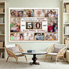 Personalized 50th Birthday Canvas Custom Photo Print Happy 50 Years Wall Art Gift for Grandma