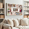 Personalized 50th Birthday Canvas Custom Photo Print Happy 50 Years Wall Art Gift for Grandma