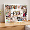 Personalized 50th Birthday Canvas Custom Photo Print Happy 50 Years Wall Art Gift for Grandma