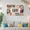 Personalized 50th Birthday Canvas Custom Photo Print Happy 50 Years Wall Art Gift for Grandma