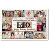 Personalized 50th Birthday Canvas Custom Photo Print Happy 50 Years Wall Art Gift for Grandma