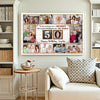 Personalized 50th Birthday Canvas Custom Photo Print Happy 50 Years Wall Art Gift for Grandma