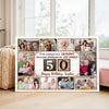 Personalized 50th Birthday Canvas Custom Photo Print Happy 50 Years Wall Art Gift for Grandma