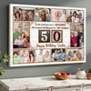 Personalized 50th Birthday Canvas Custom Photo Print Happy 50 Years Wall Art Gift for Grandma