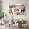 Personalized 50th Birthday Canvas Custom Photo Print Happy 50 Years Wall Art Gift for Grandma