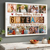 Personalized 60th Birthday Canvas Custom Photo Print Happy 60 Years Wall Art Gift for Dad or Grandpa