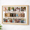 Personalized 60th Birthday Canvas Custom Photo Print Happy 60 Years Wall Art Gift for Dad or Grandpa - Natural Frame