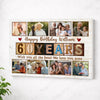 Personalized 60th Birthday Canvas Custom Photo Print Happy 60 Years Wall Art Gift for Dad or Grandpa - No Frame / 12x9