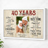 Personalized Anniversary Years Together Canvas Wall Art Custom Photo Couple Timeline Gift For Husband And Wife - White
