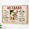Personalized Anniversary Years Together Canvas Wall Art Custom Photo Couple Timeline Gift For Husband And Wife