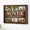 Personalized Auntie Canvas Prints - Gift for - She Loves Like A Mom Custom Photo - Brown Frame / 14x11