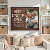 Personalized Best Uncle Ever Canvas Custom Photo Father’s Day Gift for Uncles from Nieces and Nephews