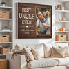 Personalized Best Uncle Ever Canvas Custom Photo Father’s Day Gift for Uncles from Nieces and Nephews