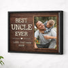 Personalized Best Uncle Ever Canvas Custom Photo Father’s Day Gift for Uncles from Nieces and Nephews - Black Frame