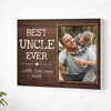Personalized Best Uncle Ever Canvas Custom Photo Father’s Day Gift for Uncles from Nieces and Nephews - No Frame