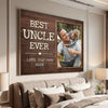 Personalized Best Uncle Ever Canvas Custom Photo Father’s Day Gift for Uncles from Nieces and Nephews