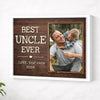 Personalized Best Uncle Ever Canvas Custom Photo Father’s Day Gift for Uncles from Nieces and Nephews - White Frame