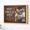 Personalized Best Uncle Ever Canvas Custom Photo Father’s Day Gift for Uncles from Nieces and Nephews - Natural Frame