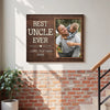 Personalized Best Uncle Ever Canvas Custom Photo Father’s Day Gift for Uncles from Nieces and Nephews